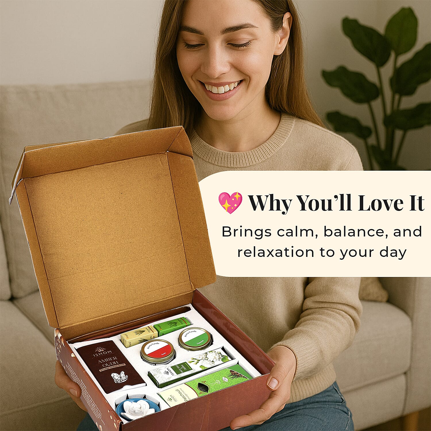 Wellness & Aroma Gift Set- Room Spray, Dual Aroma Oils, Ceramic Burner & Incense Stick and Holder