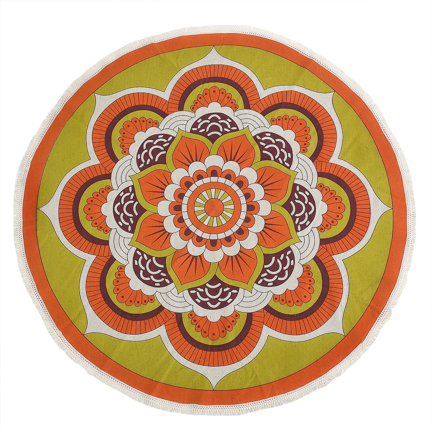 Multipurpose Retro Floral Pattern Round Rug (5ft Diameter) - Multi Color
