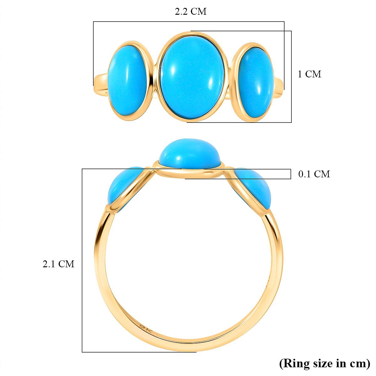 9K Yellow Gold Trilogy Ring 9K Yellow Gold Trilogy Ring