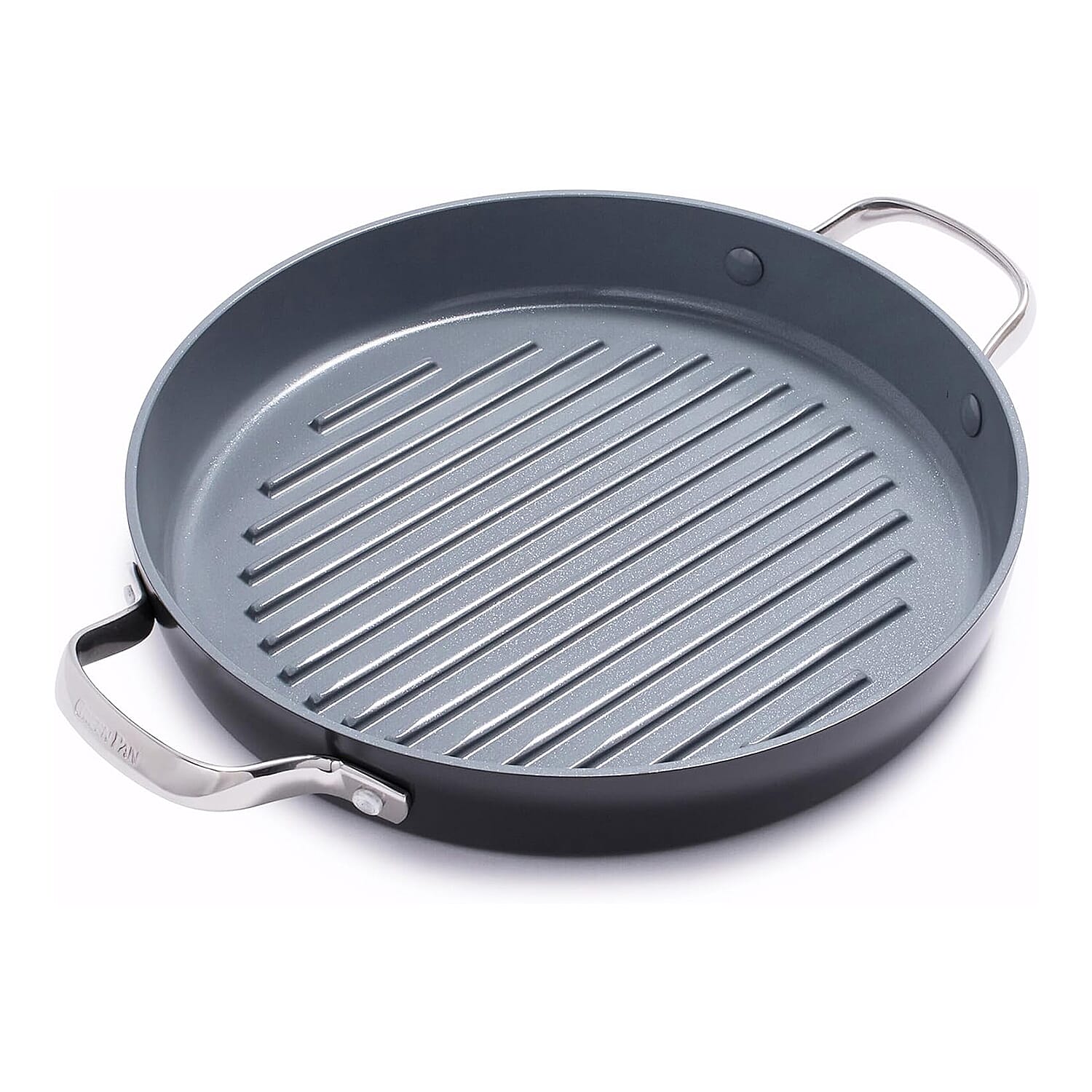 Grill Pan and Griddle 28cm - Non Stick, Utensil Safe, 1L Capacity - Induction Safe - Grey