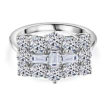 LUXURIANT 950 Platinum Lab Grown Diamond (VS-E/F) SGL Certified Boat Ring 2 Ct, Platinum Wt. 6.56 Gms.