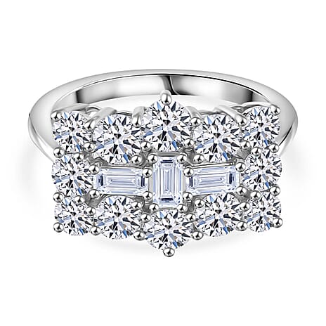 Luxuriant Diamond 950 Platinum Lab Grown Diamond (VS-E-F) SGL Certified Boat Ring 2.00 Ct, Platinum Wt. 6.56 Gms.