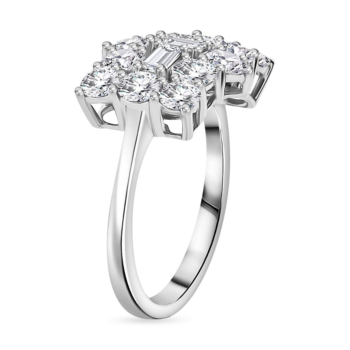 Luxuriant Diamond 950 Platinum Lab Grown Diamond (VS-E-F) SGL Certified Boat Ring 2.00 Ct, Platinum Wt. 6.56 Gms.