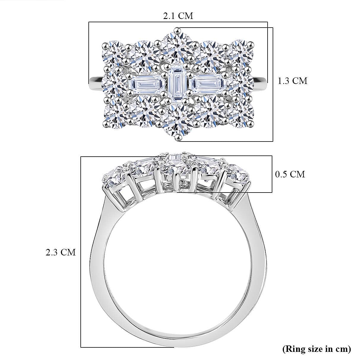 Luxuriant Diamond 950 Platinum Lab Grown Diamond (VS-E-F) SGL Certified Boat Ring 2.00 Ct, Platinum Wt. 6.56 Gms.