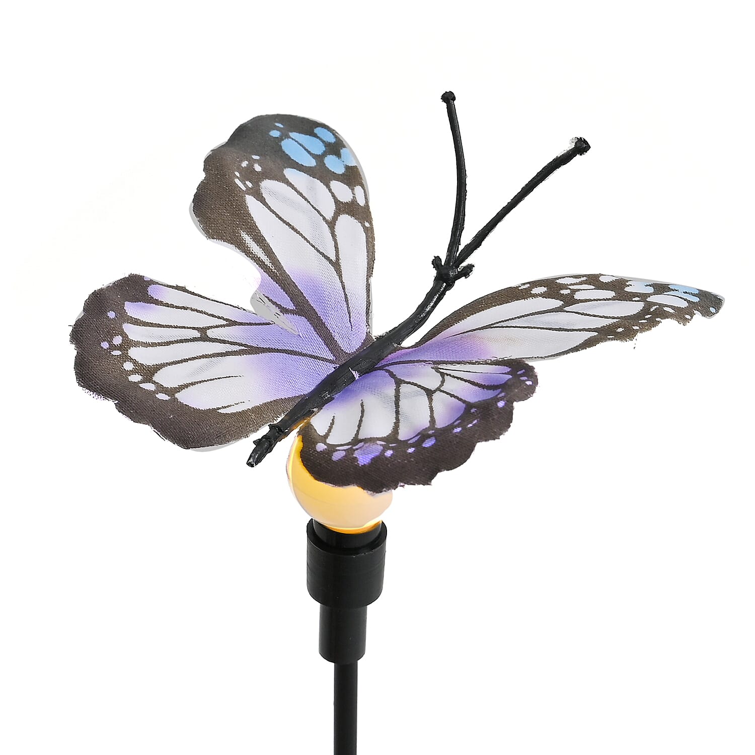 Set of 4 Solar Butterfly Lights- 6 Warm LEDs, 8 Lighting Modes - 500mah Battery Incl. (70cm) - Black Set of 4 Solar Butterfly Lights- 6 Warm LEDs, 8 Lighting Modes - 500mah Battery Incl. (70cm) - Black