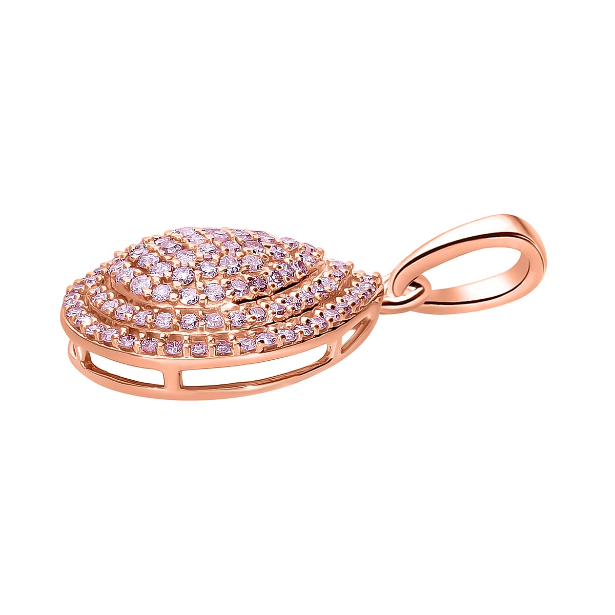Red Carpet - 9K Rose Gold SGL Certified Natural Pink Diamond Pendant 0.50 Ct.