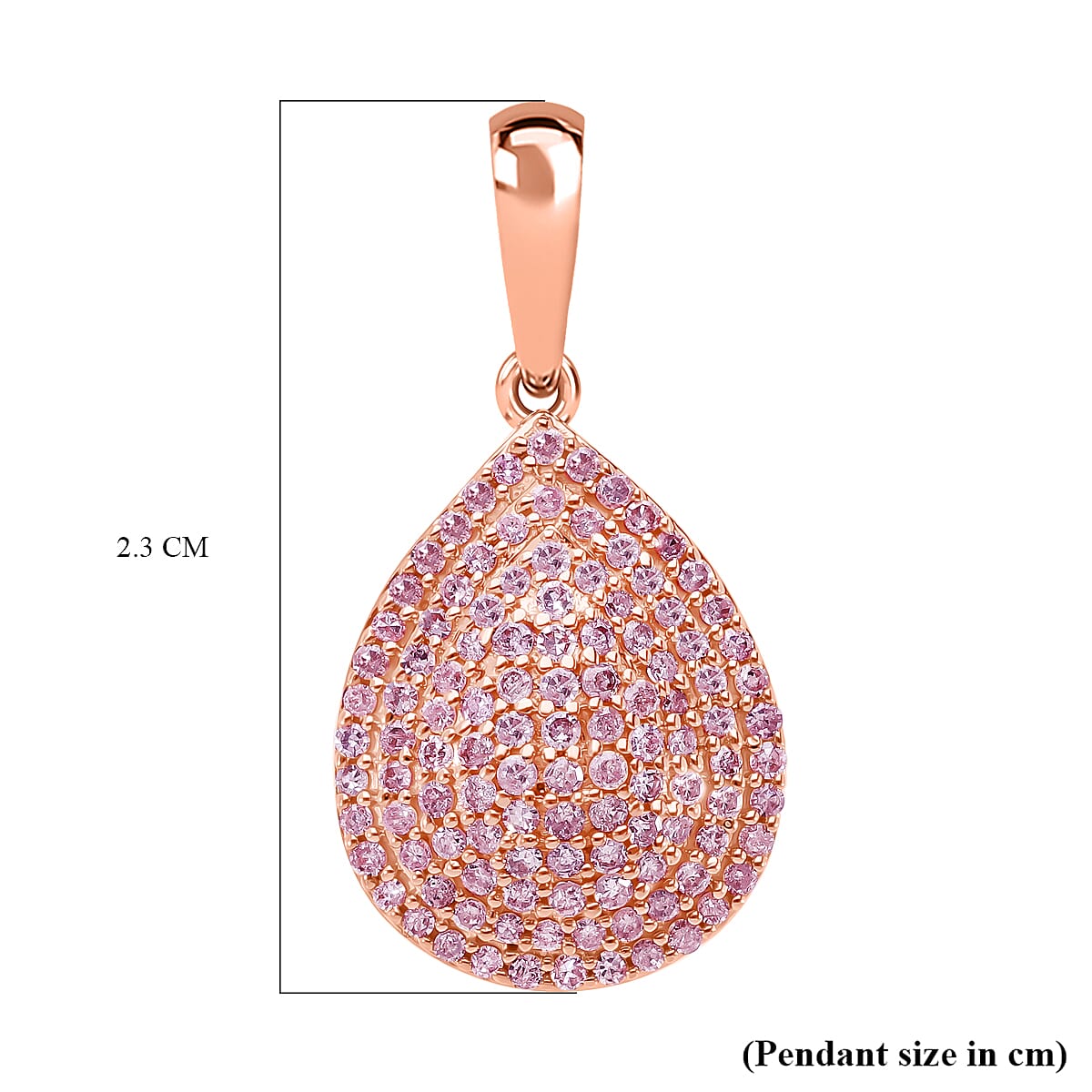 Red Carpet - 9K Rose Gold SGL Certified Natural Pink Diamond Pendant 0.50 Ct.
