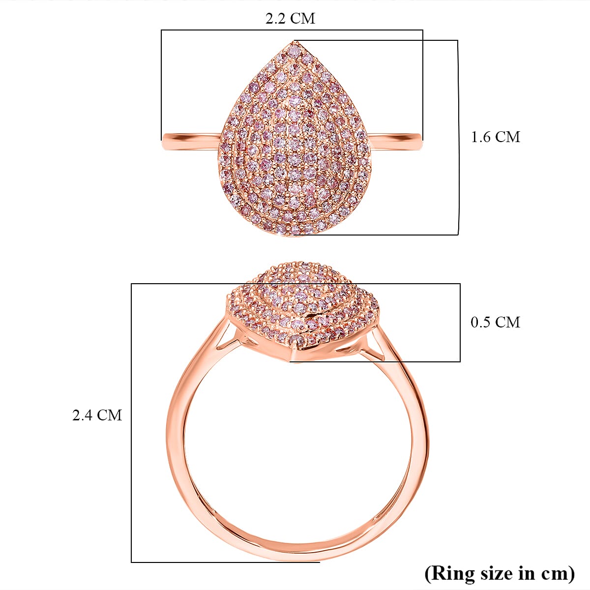 Red Carpet - 9K Rose Gold SGL Certified Natural Pink Diamond Ring, 0.50 Ct. Red Carpet - 9K Rose Gold SGL Certified Natural Pink Diamond Ring, 0.50 Ct.