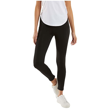 Side Pocket Activewear Leggings (Size M) - Black
