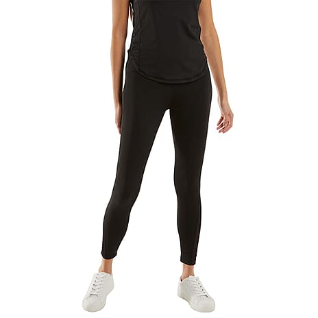 Mesh Side Activewear Leggings (Size S) - Black