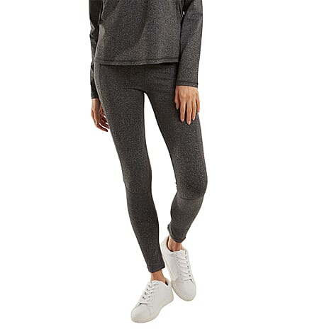 Side Pocket Textured Leggings (Size XL) - Dark Grey