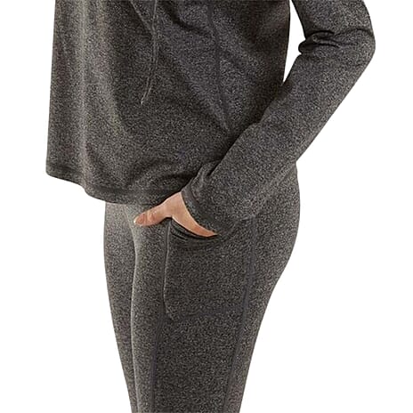 Side Pocket Textured Leggings (Size XL) - Dark Grey