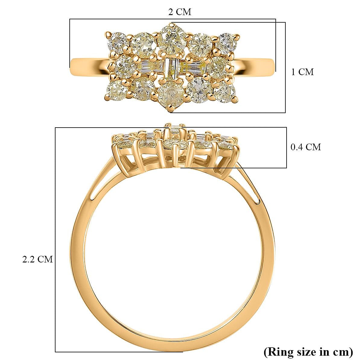 The Best of Argyle - 9K Yellow Gold SGL Certified Natural Yellow Diamond Boat Ring 0.50 Ct.