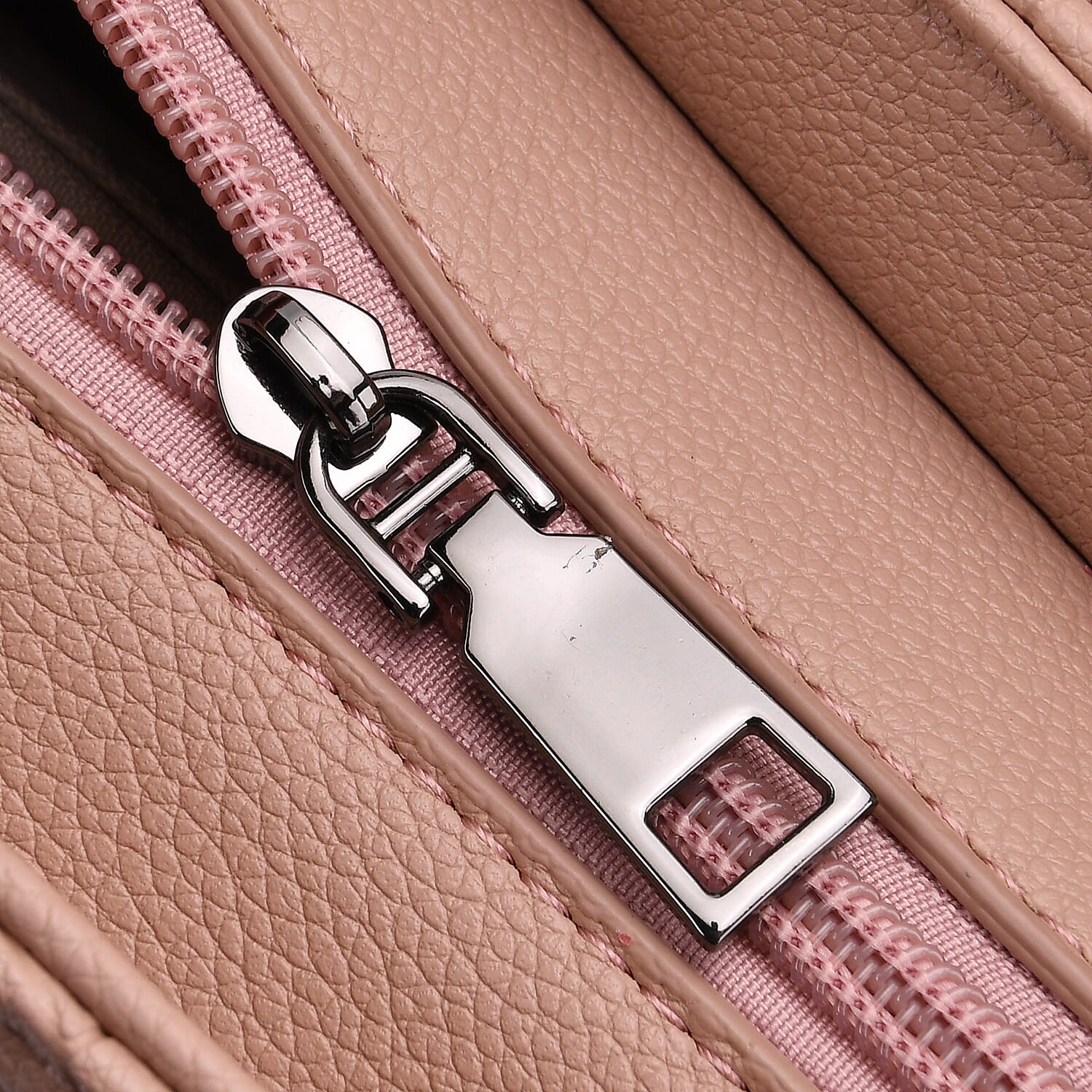 Elegant Croc Pattern Crossbody Bag with Braided Top Handle - Dusty Pink