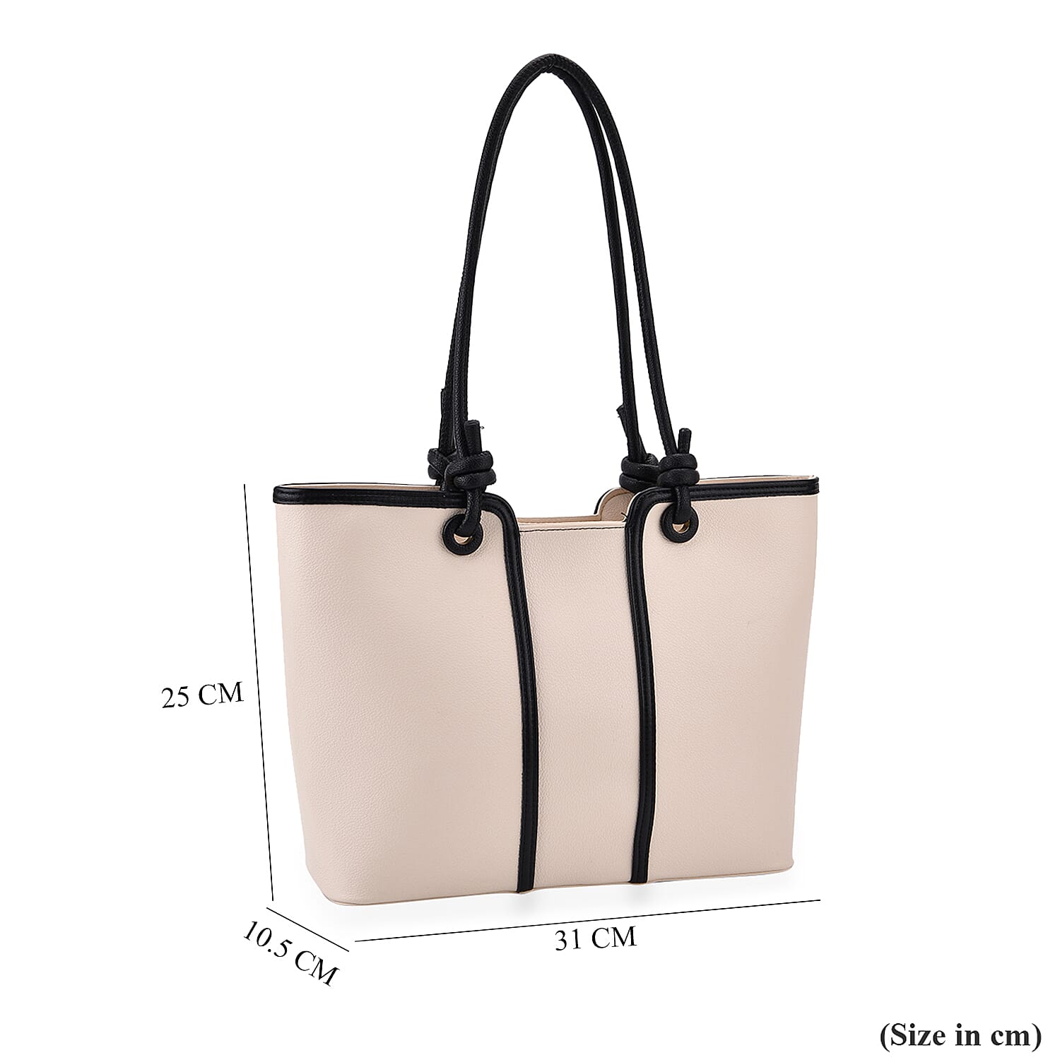 Elegant Two-Tone Tote Handbag for Everyday Use - Black & White Elegant Two-Tone Tote Handbag for Everyday Use - Black & White