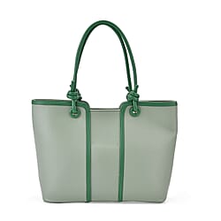 Elegant Two-Tone Tote Handbag for Everyday Use - Green & Dark Green