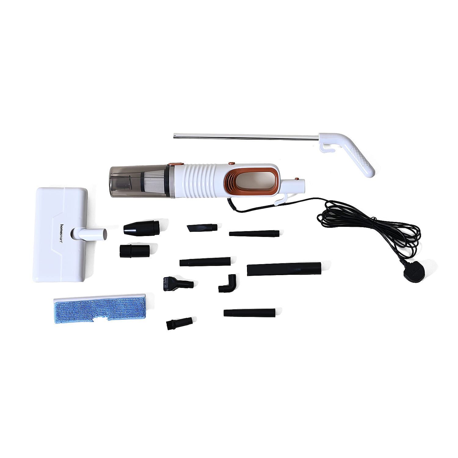 Homesmart 2-in-1 Vacuum Cleaner - Handheld and Floor Vac PLUS Hard Floor Mop Attachment - White Homesmart 2-in-1 Vacuum Cleaner - Handheld and Floor Vac PLUS Hard Floor Mop Attachment - White