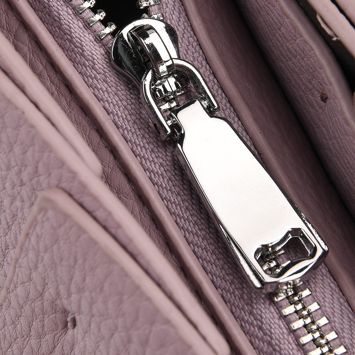 Crossbody Bag with Pleated Design & Top Handle - Purple