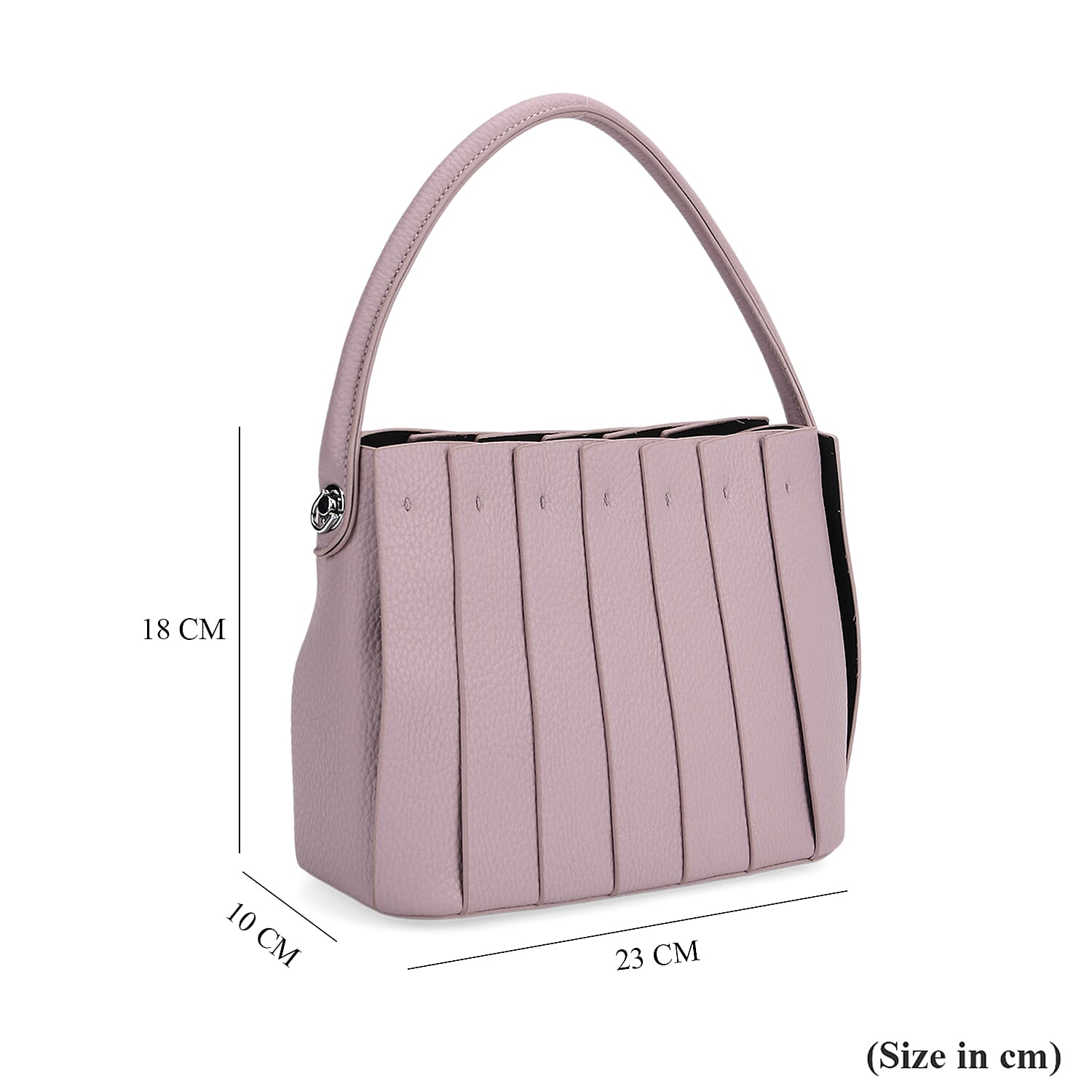 Crossbody Bag with Pleated Design & Top Handle - Purple
