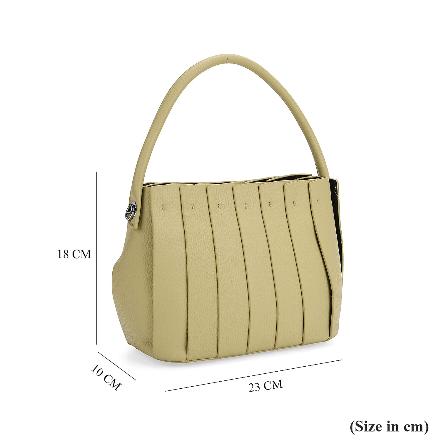 Crossbody Bag with Pleated Design & Top Handle - Green
