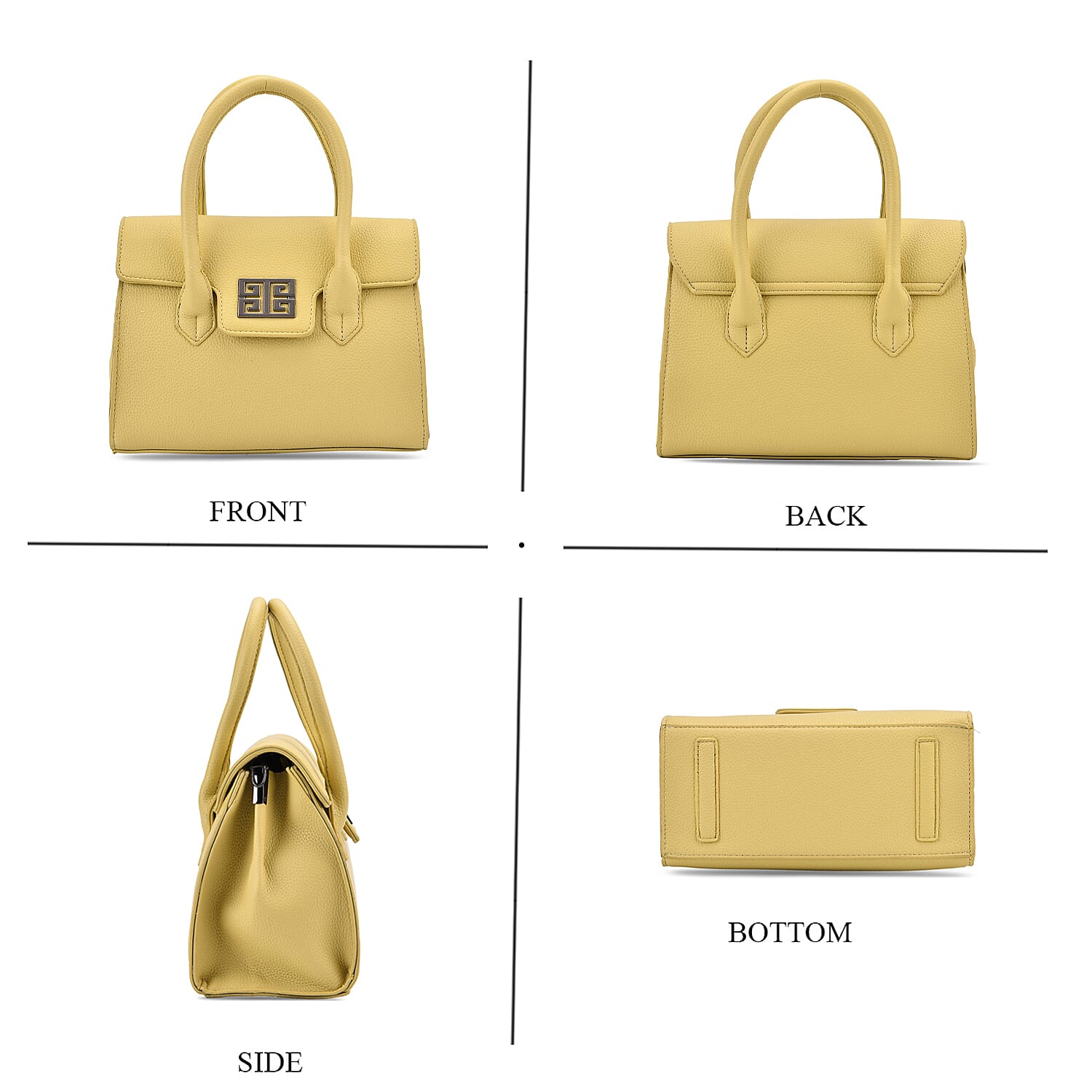 Stylish Yellow Rectangular Crossbody Bag with Top Handle