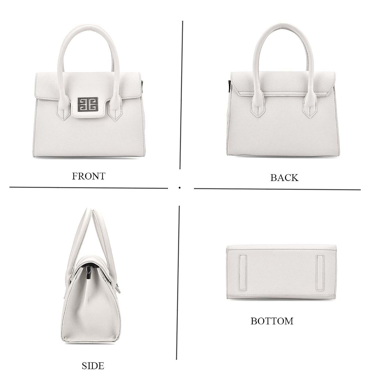 Stylish Off White Rectangular Crossbody Bag with Top Handle