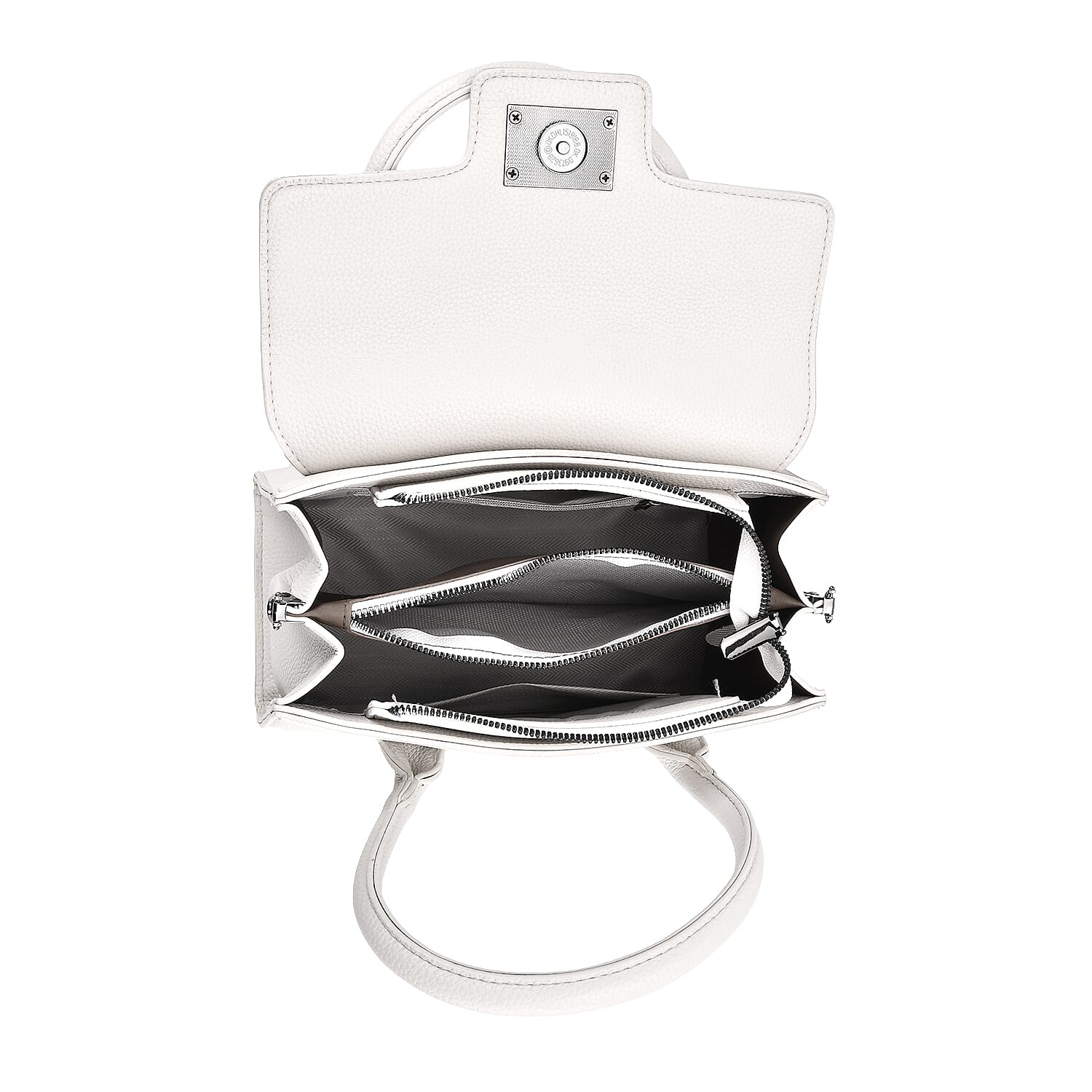 Stylish Off White Rectangular Crossbody Bag with Top Handle