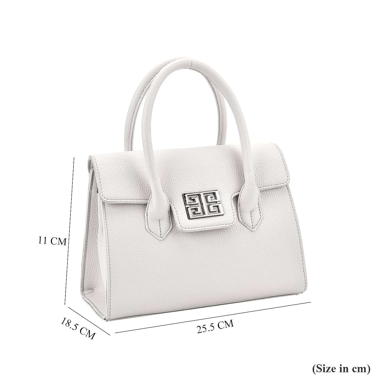 Stylish Off White Rectangular Crossbody Bag with Top Handle