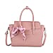 Fashion & Bags Leatherette Textured Crossbody Handbag with Scarf Accent & Adjustable Strap - Pink
