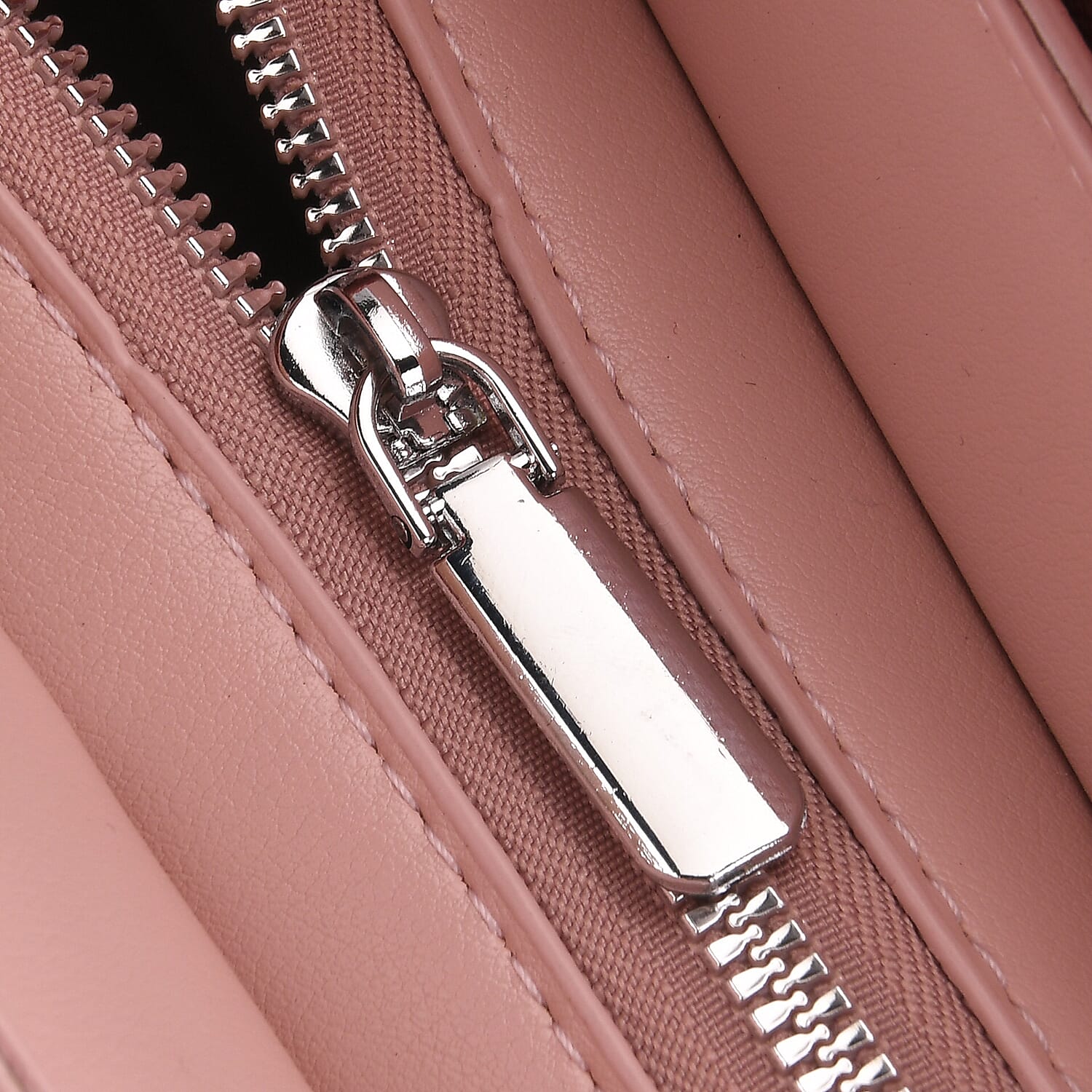 Fashion & Bags Leatherette Textured Crossbody Handbag with Scarf Accent & Adjustable Strap - Pink