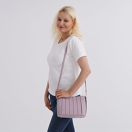MISS IT OR MISS OUT -- Designer inspired Womens Top Handle Shoulder Bag with Adjustable Strap - Lilac