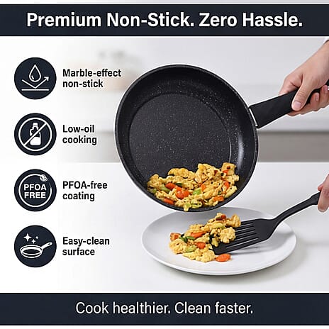 12 Piece Forged Carbon Cookware Set (Includes- 14cm Saucepan with Lid, 16cm Saucepan with Lid, 24cm Frying Pan, 24cm Casserole Pan with Lid, Slotted Turner, Ladle, Slotted Spoon, 2 Tea Towels)