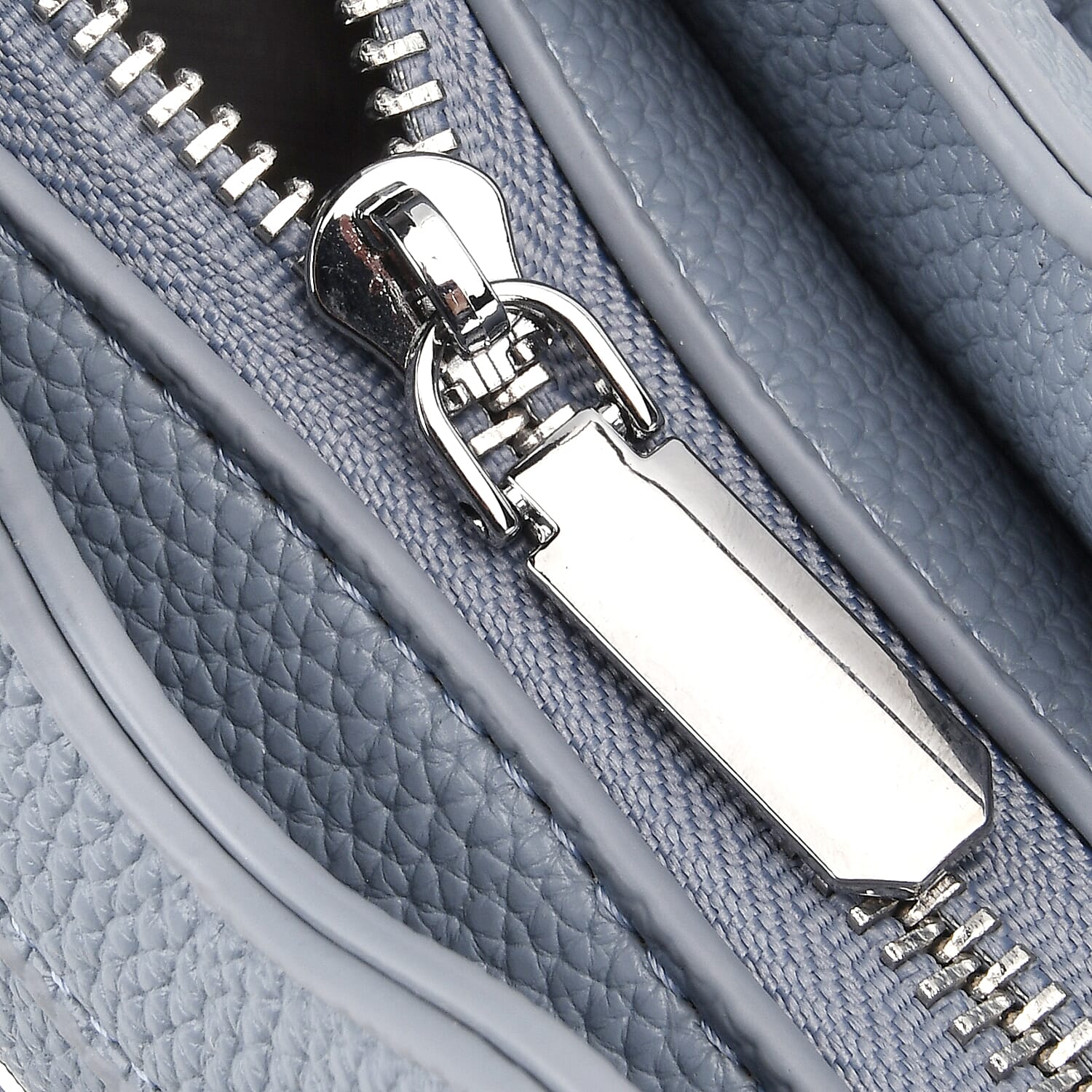 Designer Closeout - Super Soft Shoulder Bag with Charm Detail & Adjustable Strap - Light Stone Blue