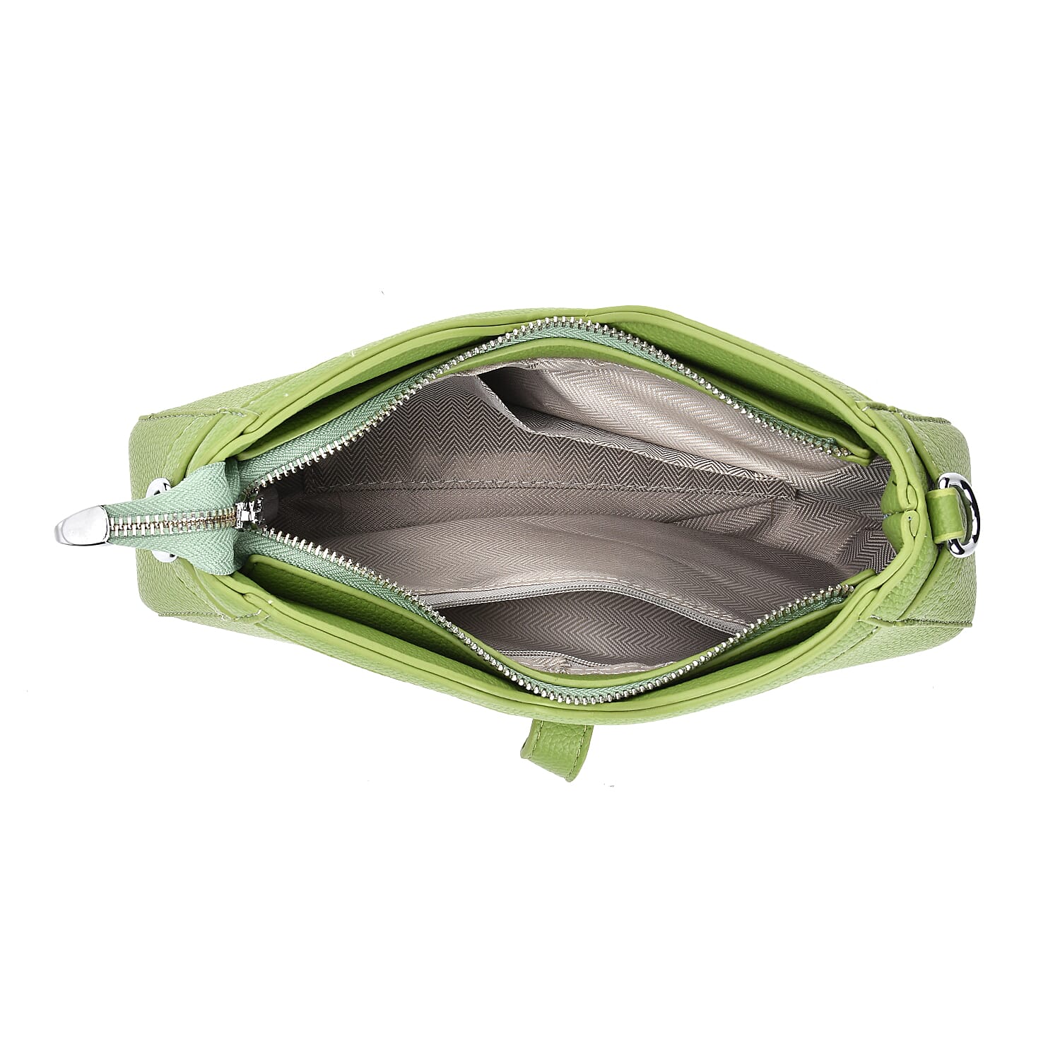 Designer Closeout - Super Soft Shoulder Bag with Charm Detail & Adjustable Strap - Green