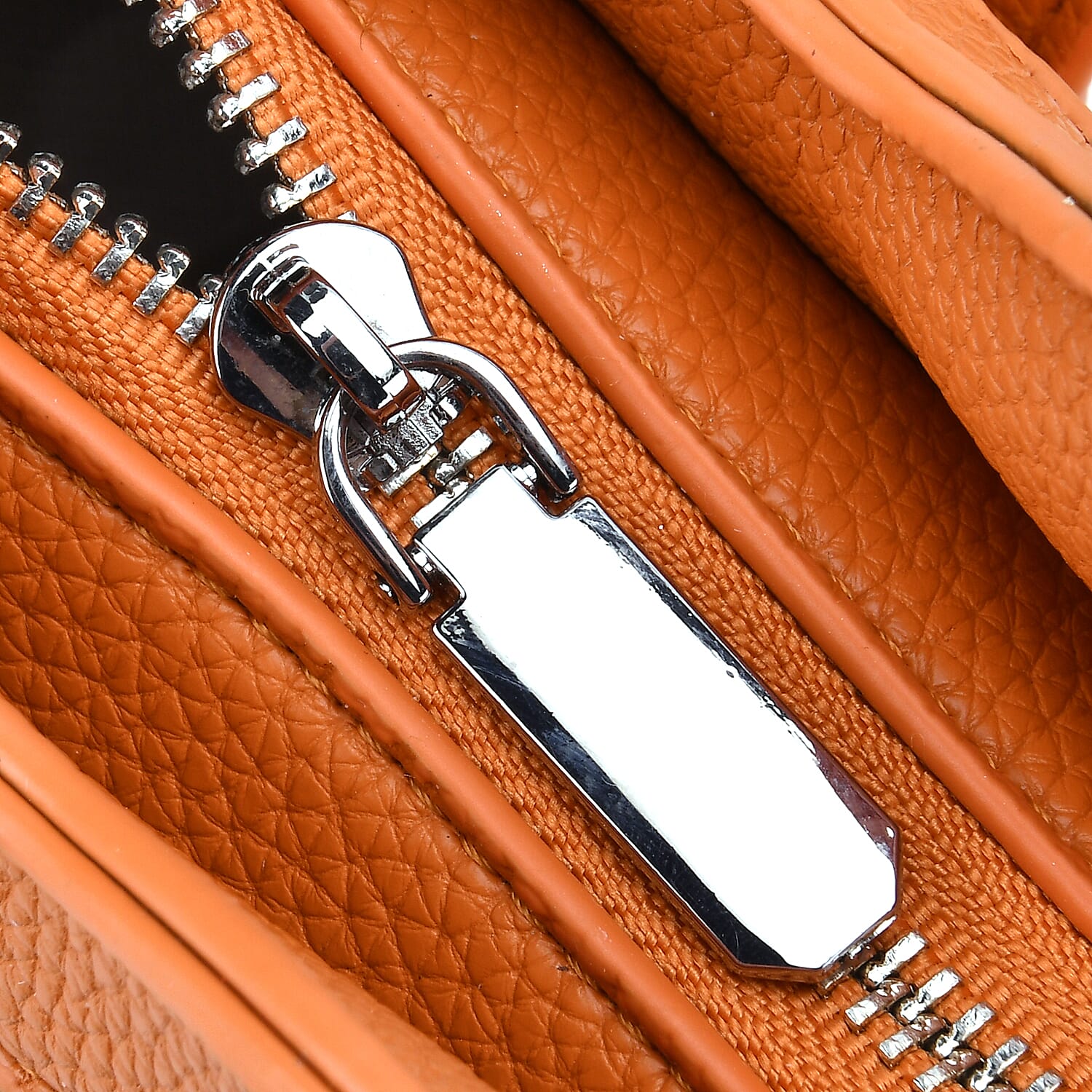 Designer Closeout - Super Soft Shoulder Bag with Charm Detail & Adjustable Strap - Orange