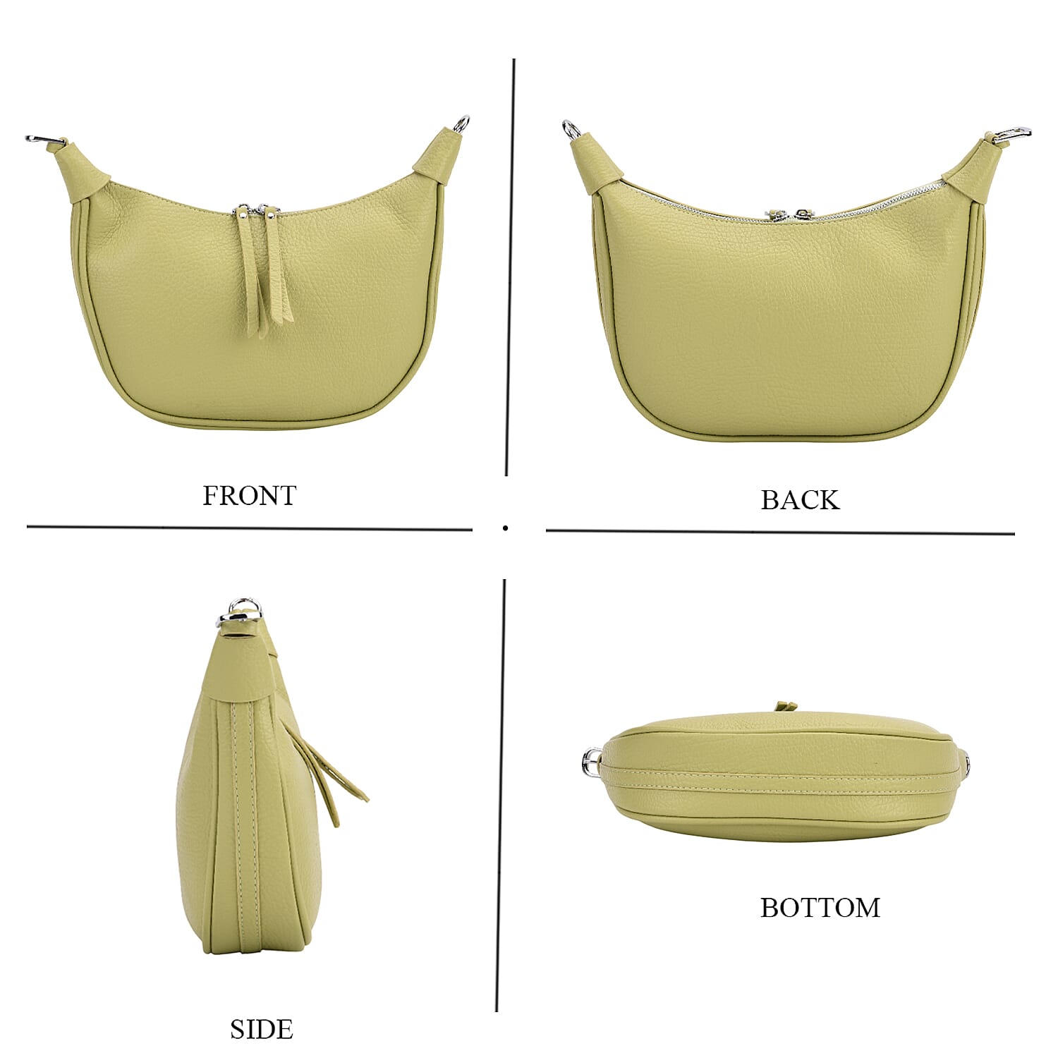 Casual Crescent Shoulder Bag - Green