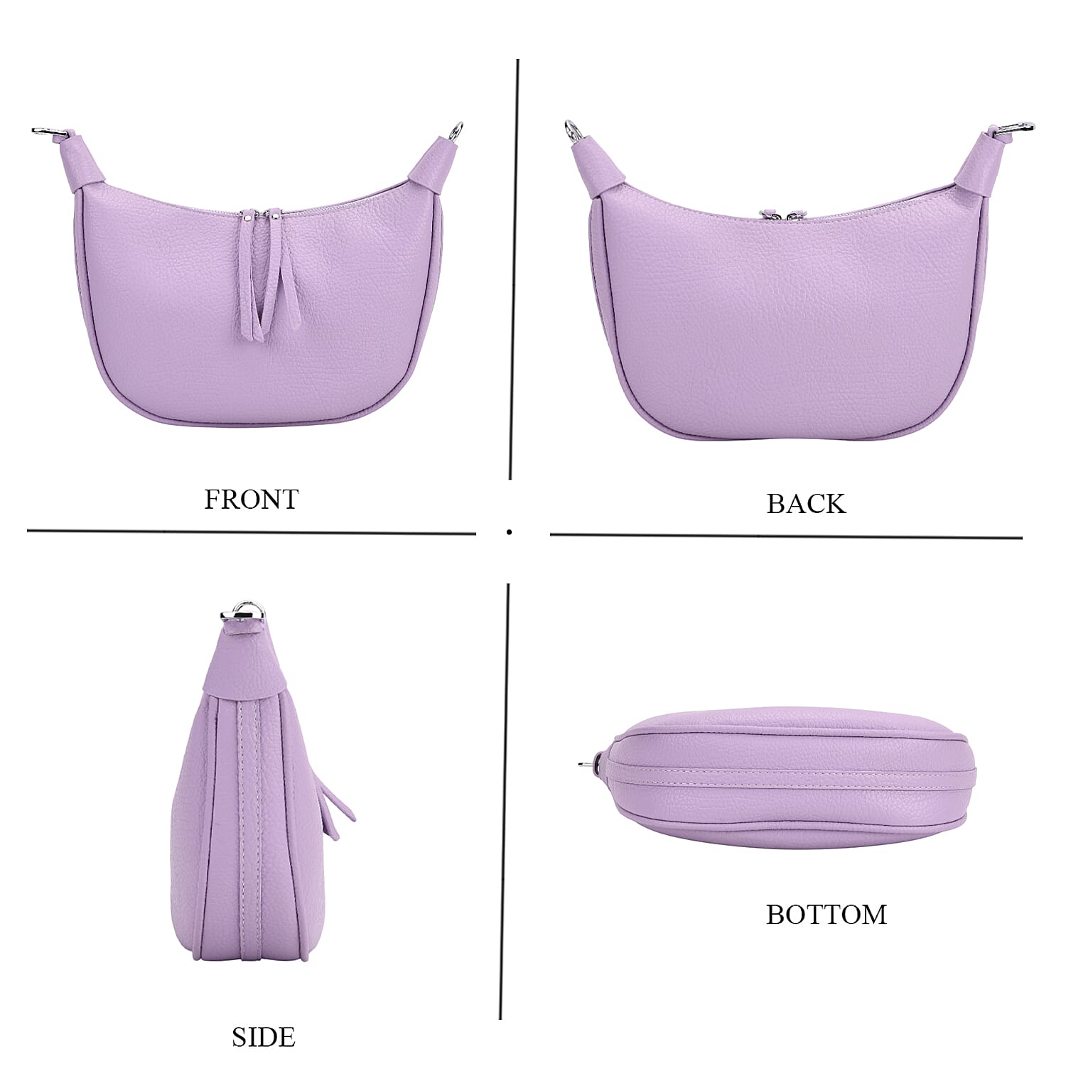 Casual Crescent Shoulder Bag - Purple