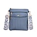 Lifestyle Crossbody Bag with Pleated Detail &amp; Patterned Strap - Denim Blue