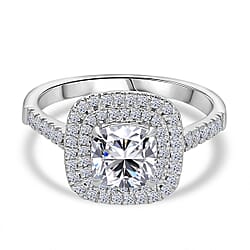 Luxuriant Diamond Lab Grown Diamond Double Halo Ring in 950 Platinum, IGI Certified