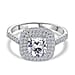 Luxuriant Diamond Lab Grown Diamond Double Halo Ring in 950 Platinum, IGI Certified