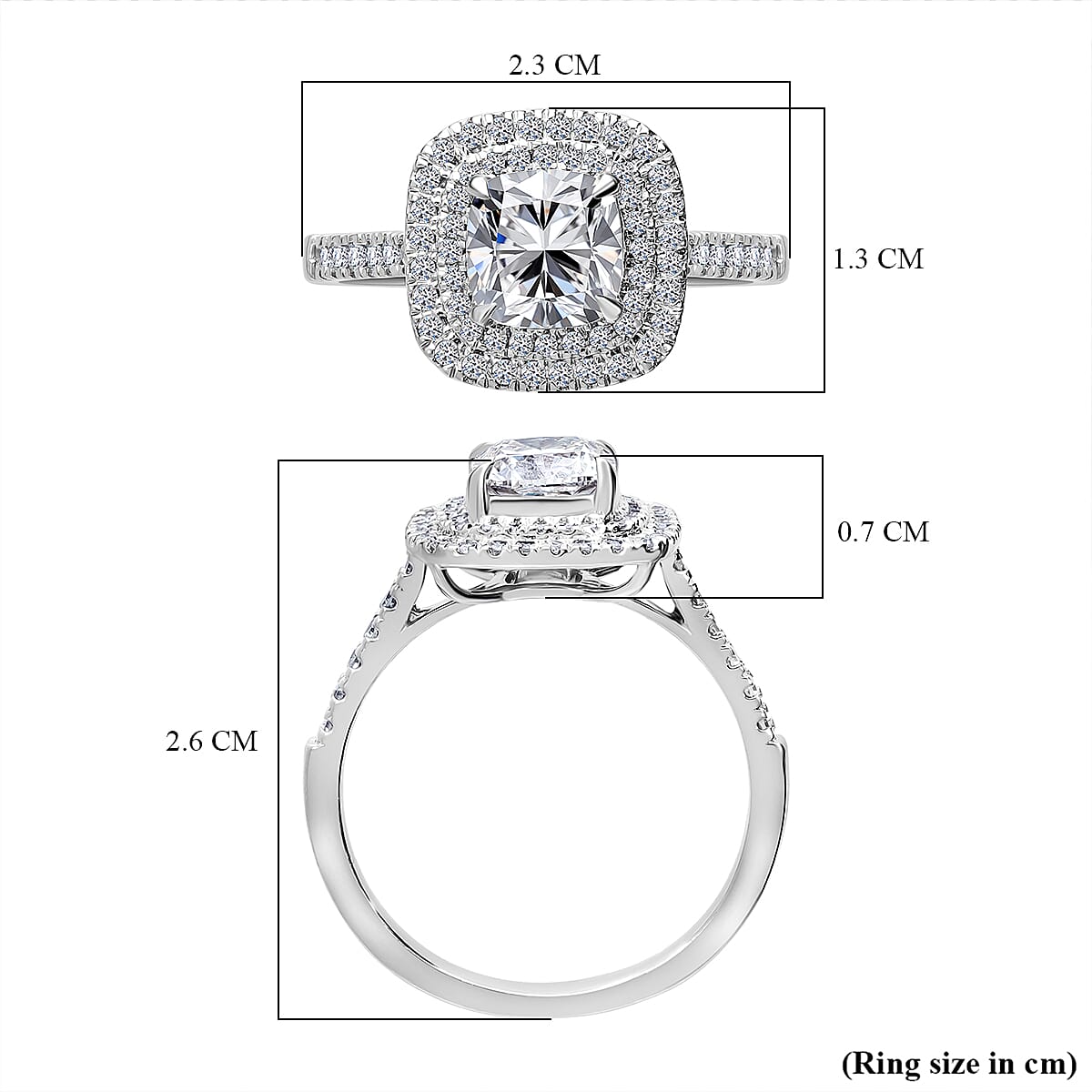 Luxuriant Diamond 950 Platinum IGI Certified VS-GH Lab Grown Cushion Cut (1.5 Ct) Diamond Ring 2.00 Ct Luxuriant Diamond 950 Platinum IGI Certified VS-GH Lab Grown Cushion Cut (1.5 Ct) Diamond Ring 2.00 Ct