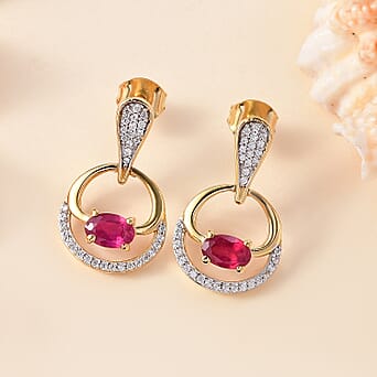 https://tjcuk.sirv.com/Products/80/4/8043634/African-Ruby-White-Zircon-Dangling-Earring-in-18K-Vermeil-Yellow-Gold-_8043634_1.jpg?w=342&h=342