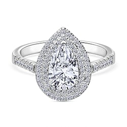 Luxuriant Diamond Lab Grown Diamond Double Halo Ring in 950 Platinum, IGI Certified