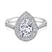 Luxuriant Diamond Lab Grown Diamond Double Halo Ring in 950 Platinum, IGI Certified