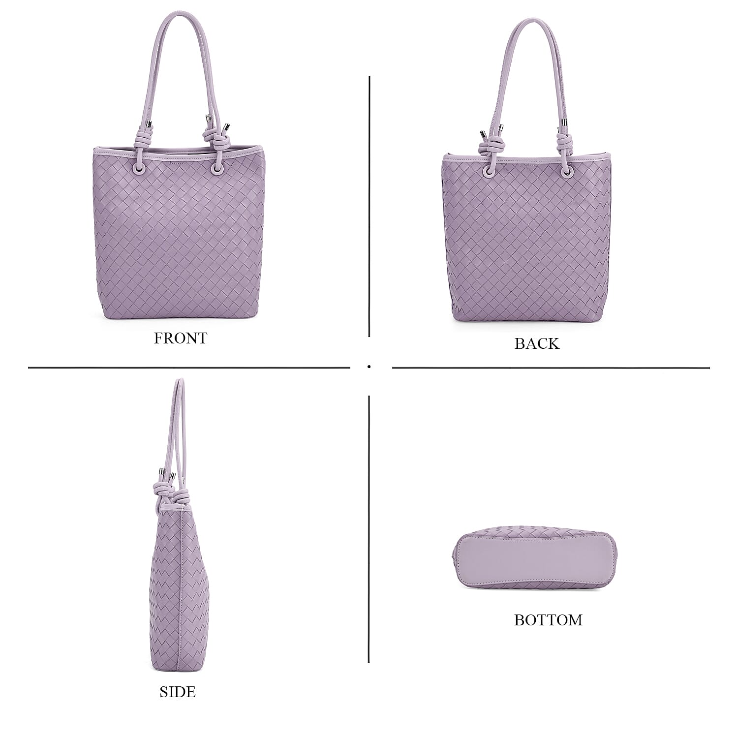 DESIGNER INSPIRED - - Classic Structured Tote Bag - Purple