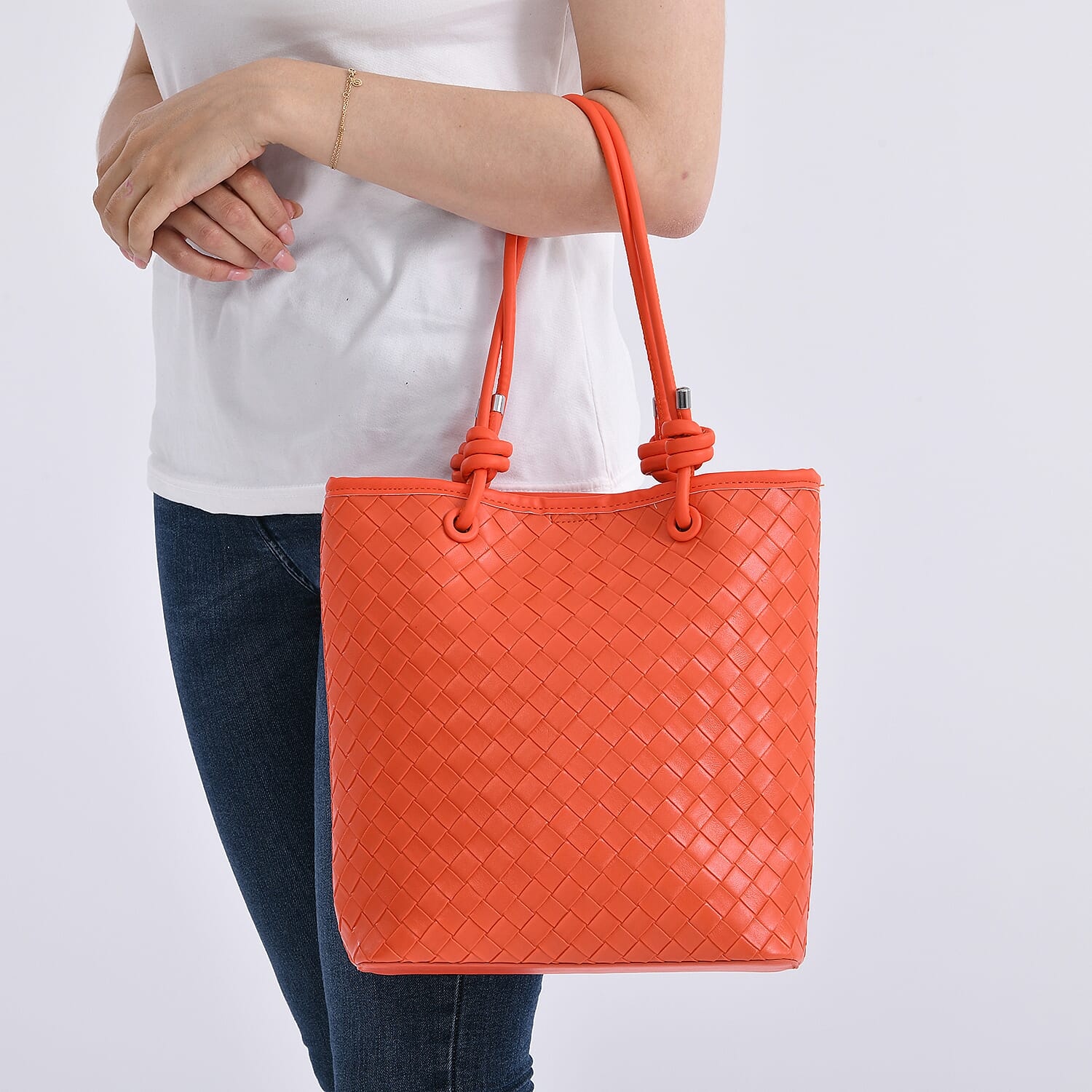 Classic Structured Tote Bag - Orange