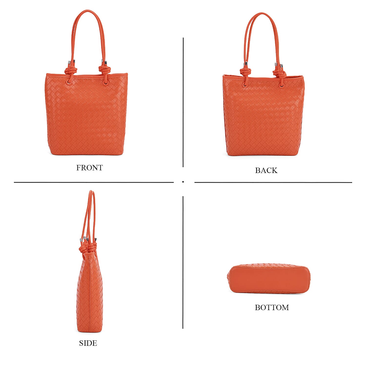 Classic Structured Tote Bag - Orange