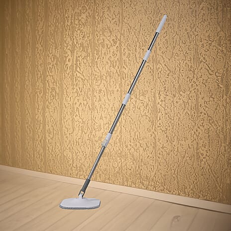 Turbo Spin Mop with Water Separtion and Compact Design Includes 2 Mop Heads with 7L Bucket Capacity - Grey - White