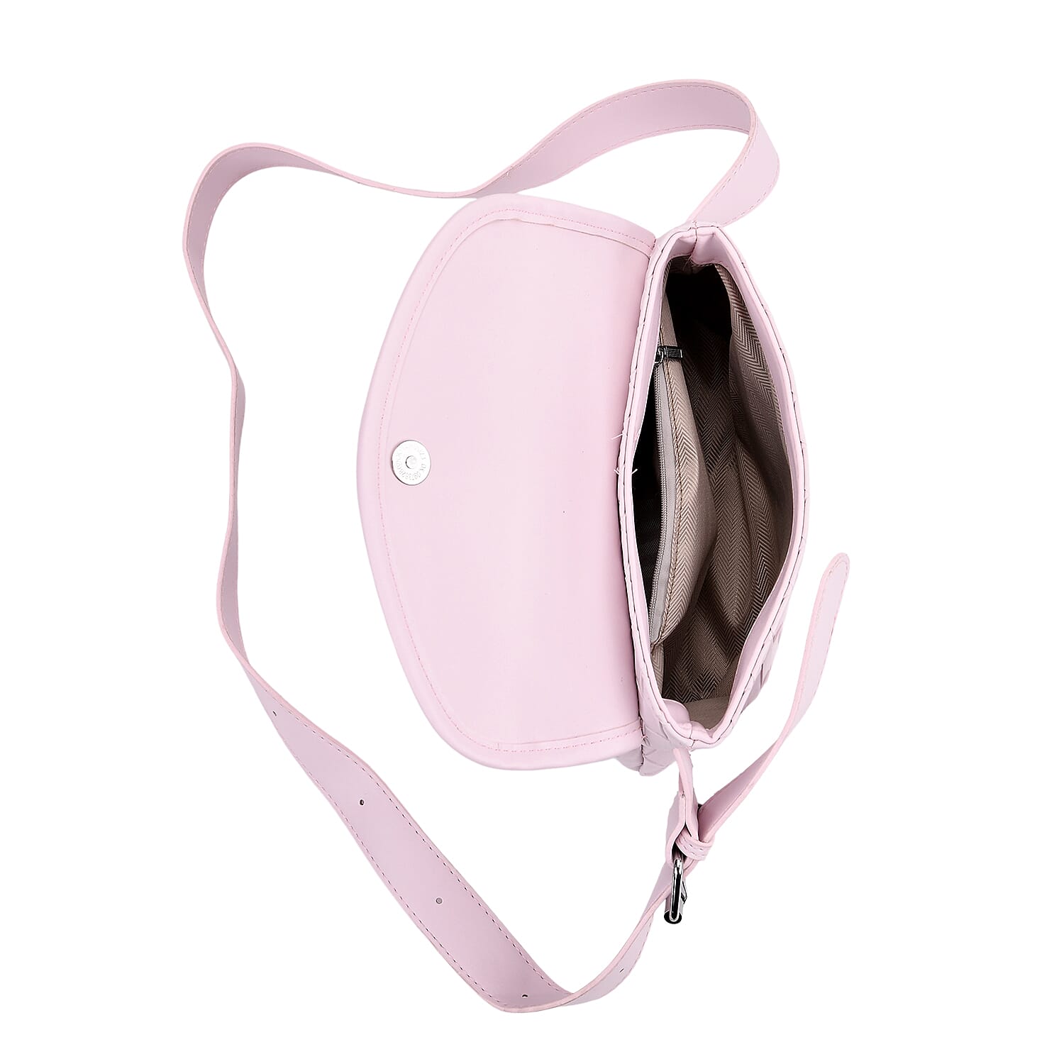 Elegant Intrecciato Crossbody Bag with Adjustable Strap - Purple