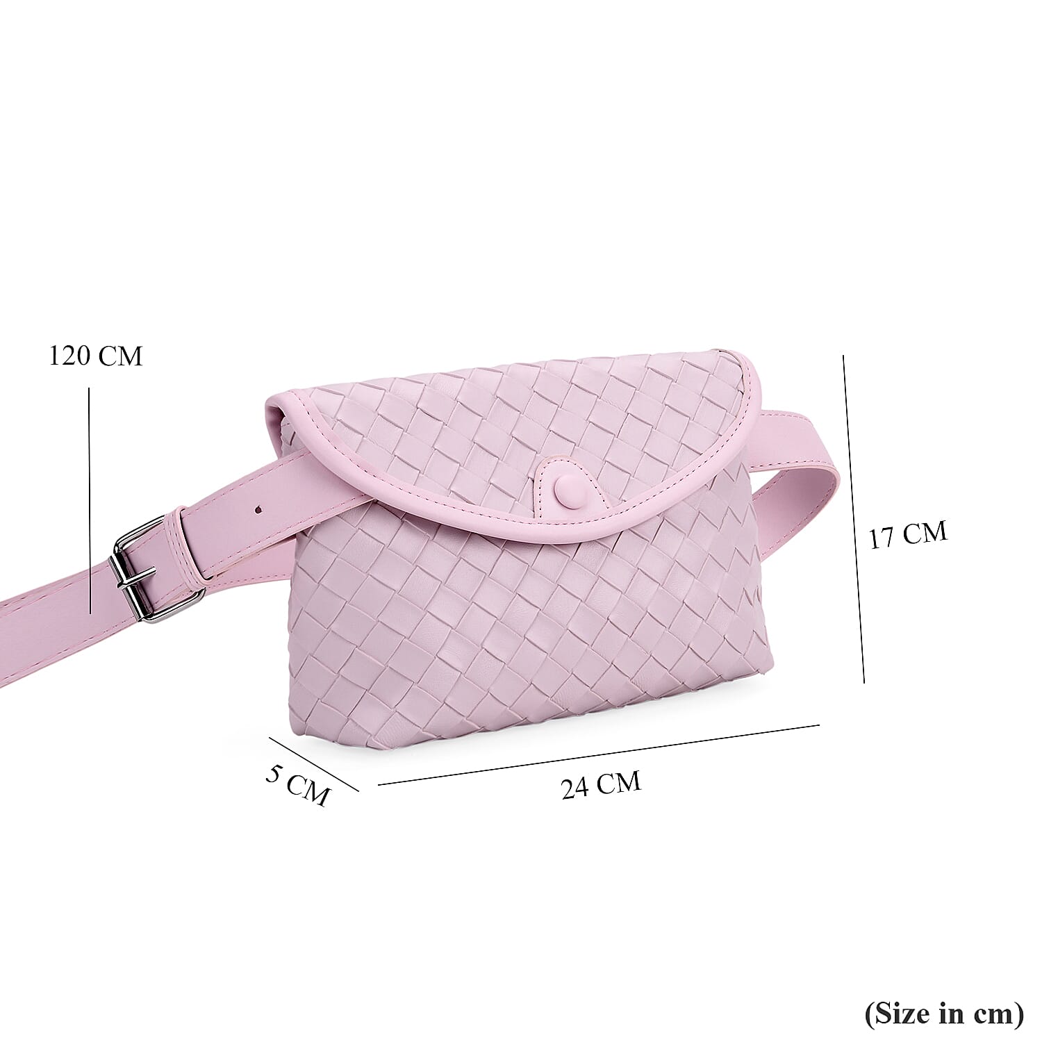 Elegant Intrecciato Crossbody Bag with Adjustable Strap - Purple